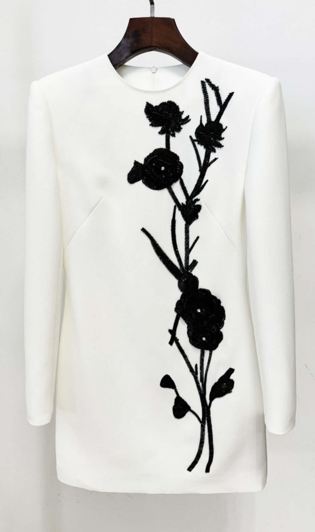 Butch White Flower Long Sleeve Mini Dress