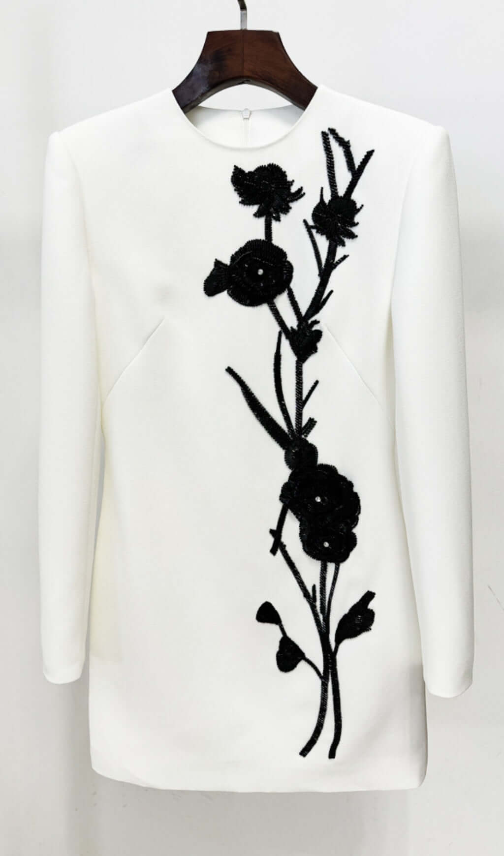 Butch White Flower Long Sleeve Mini Dress