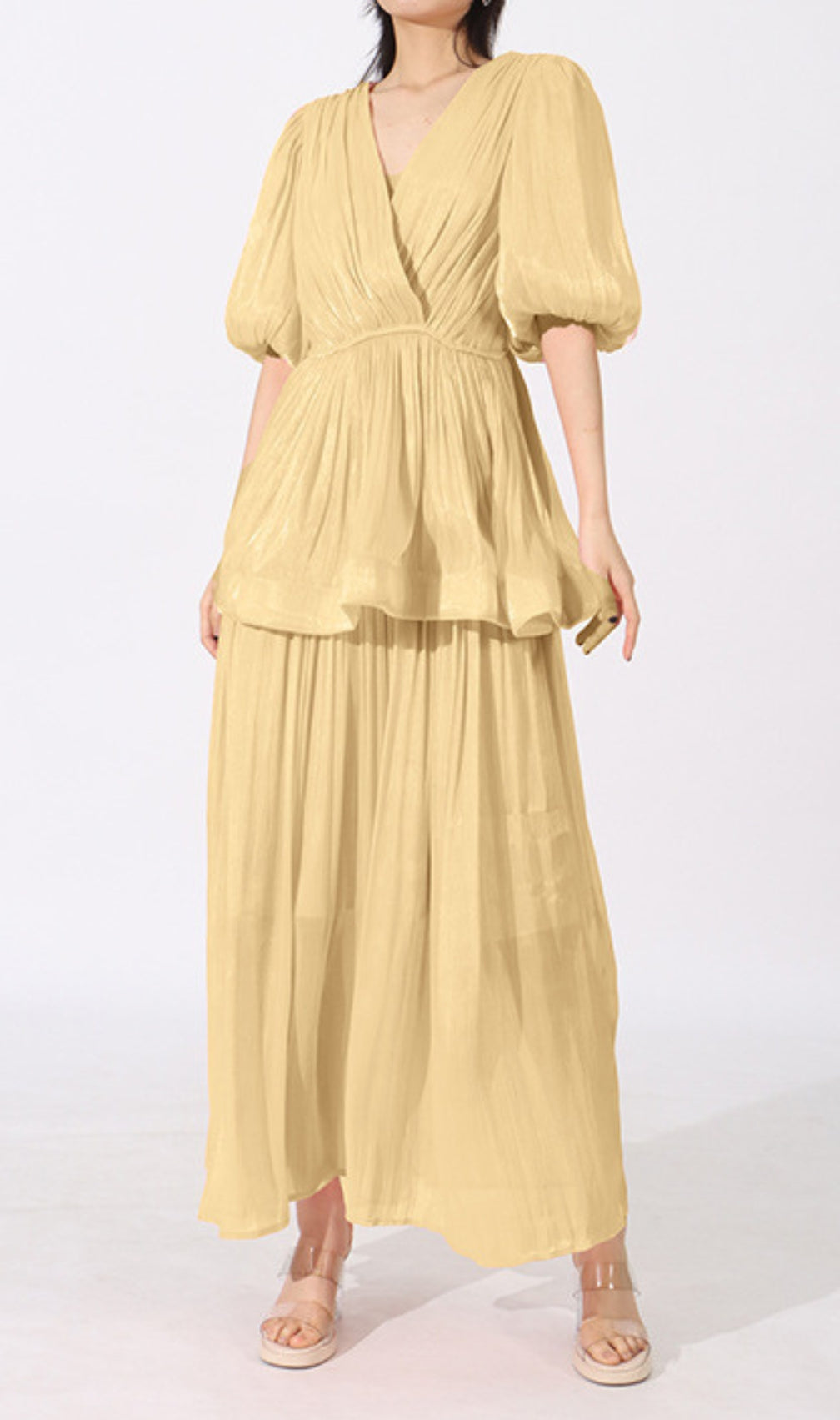 Elana Puff Sleeve Maxi Dress