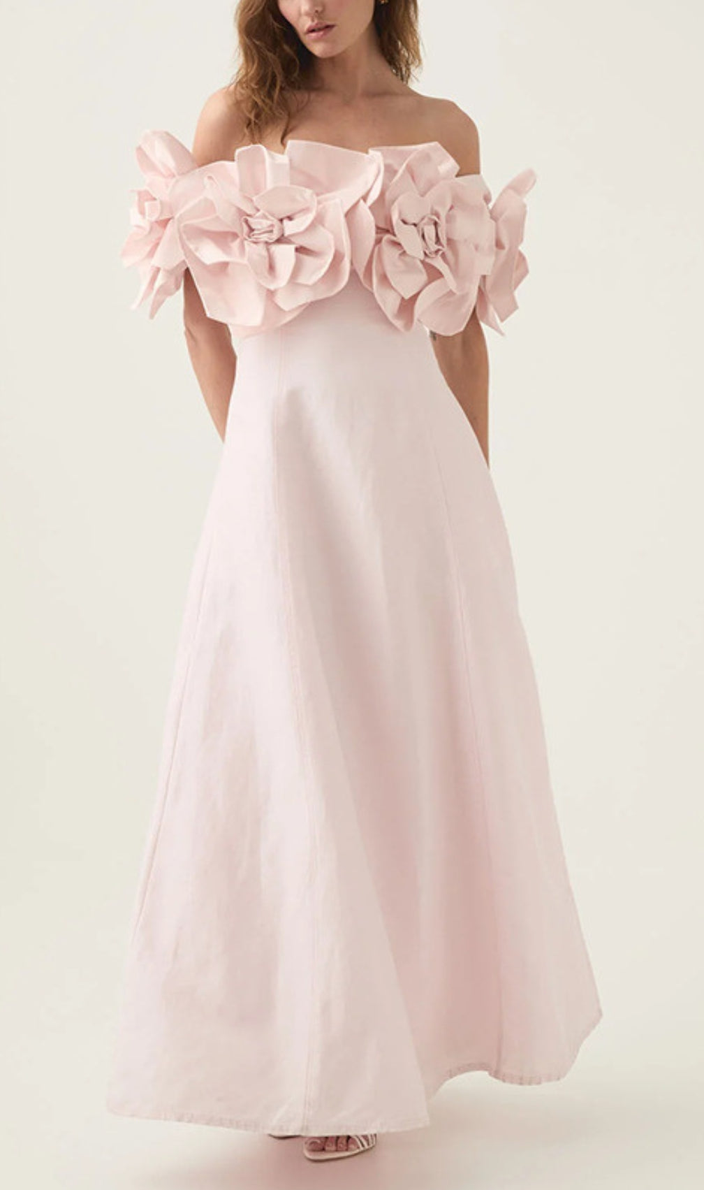 Chabela Flower Off-Shoulder Maxi Dress