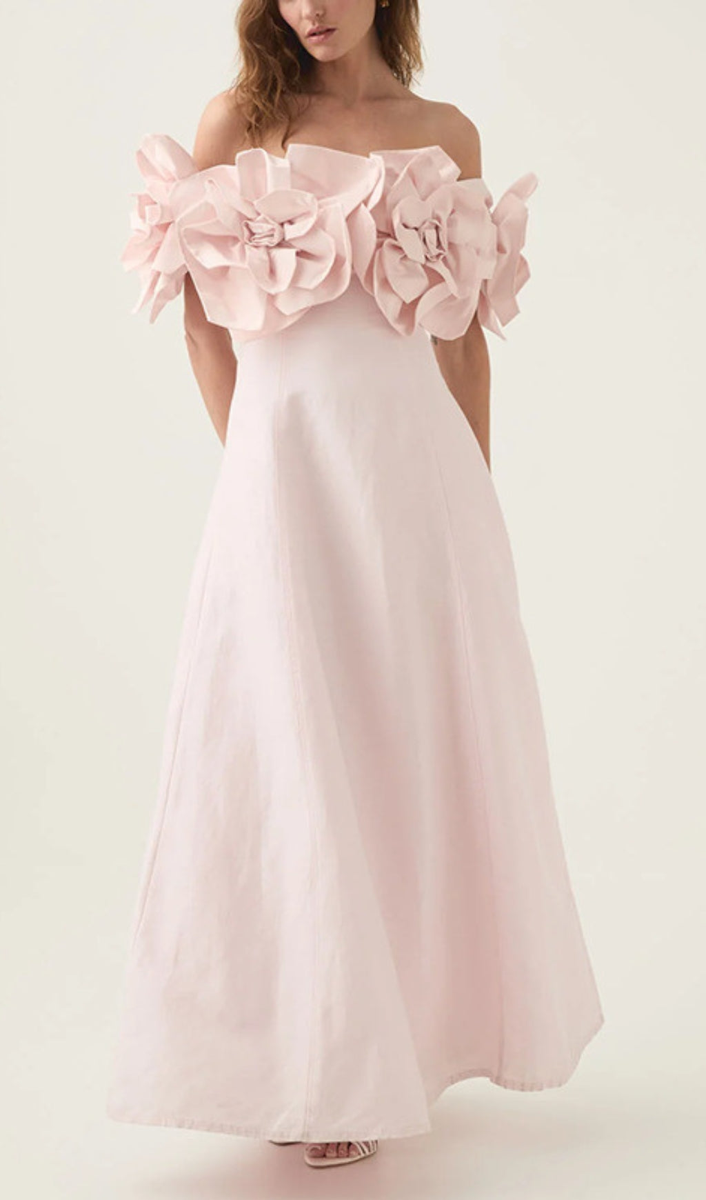 Chabela Flower Off-Shoulder Maxi Dress
