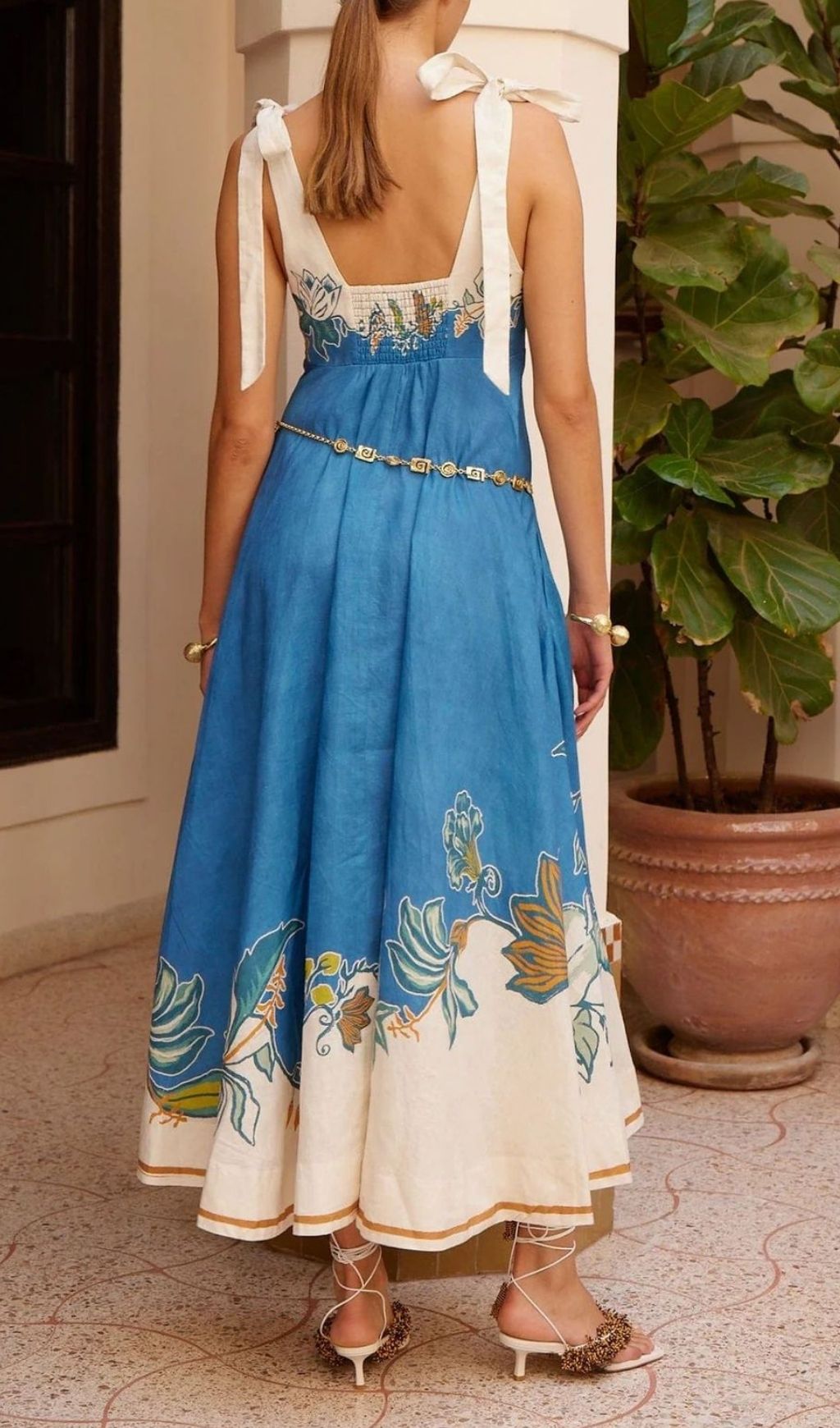 Konner Blue Printed Maxi Dress