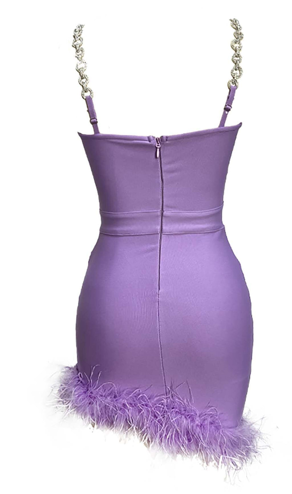 Feather Strappy Mini Dress