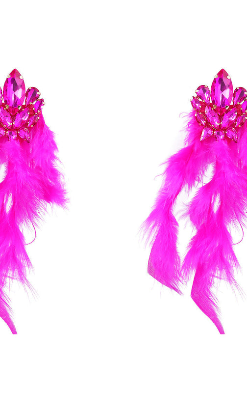 Rhinestone Feather Earrings