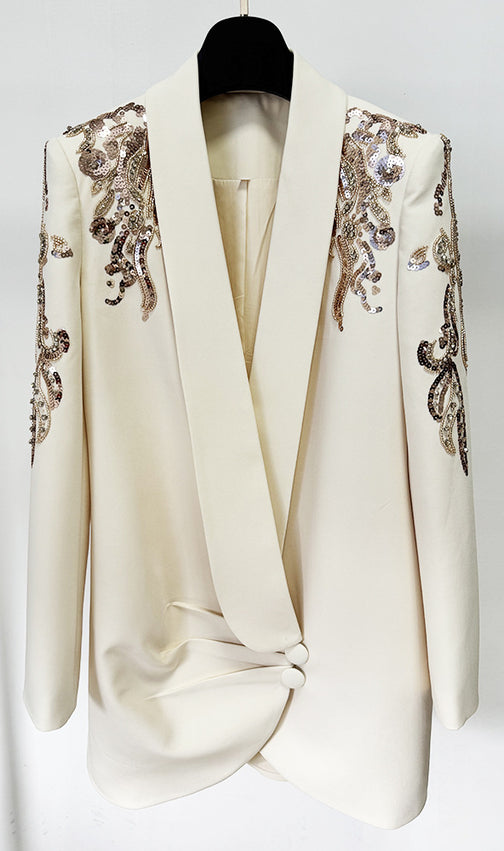 Camilo Sequin Ruched Blazer Dress