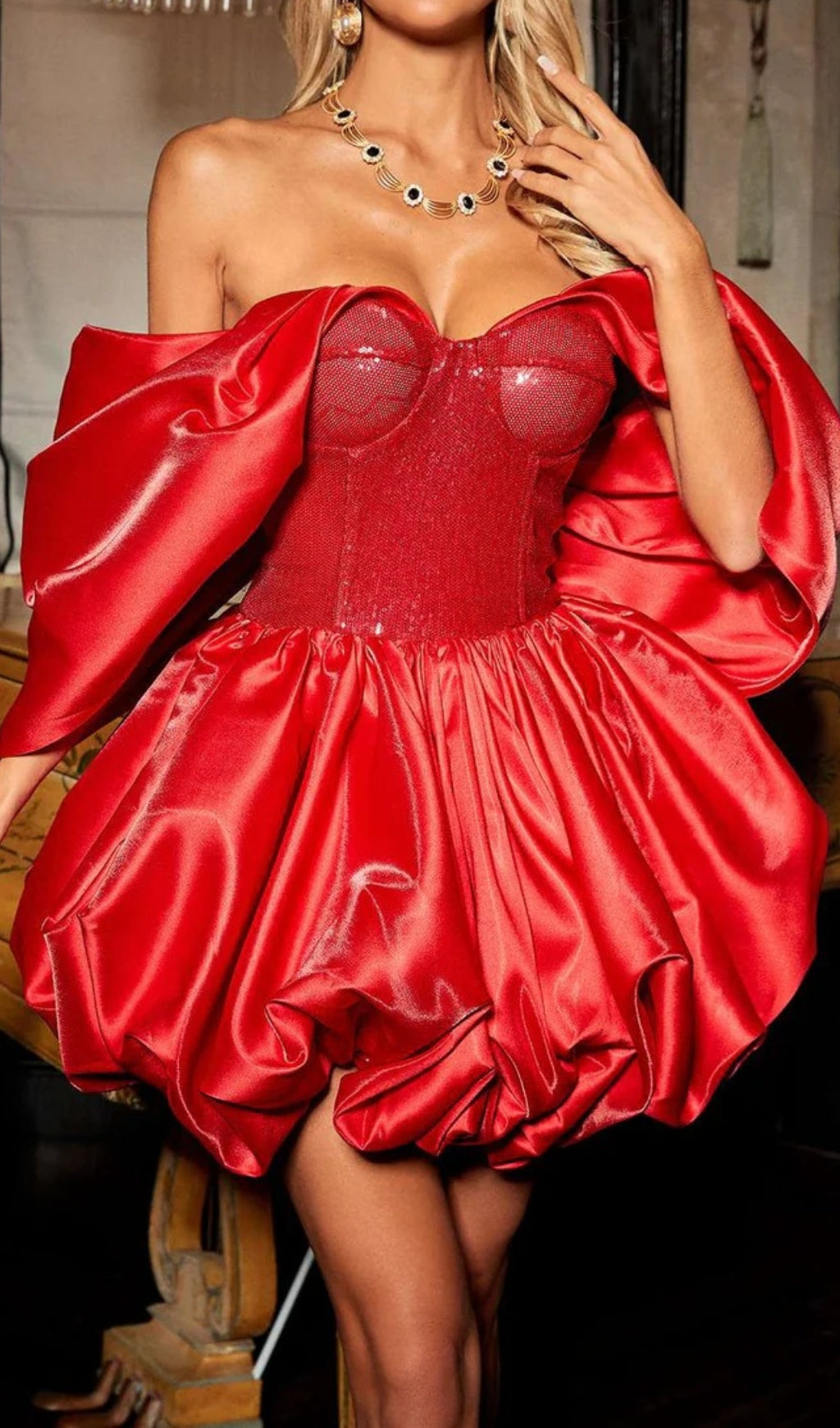 Tabea Off Shoulder Bubble Dress