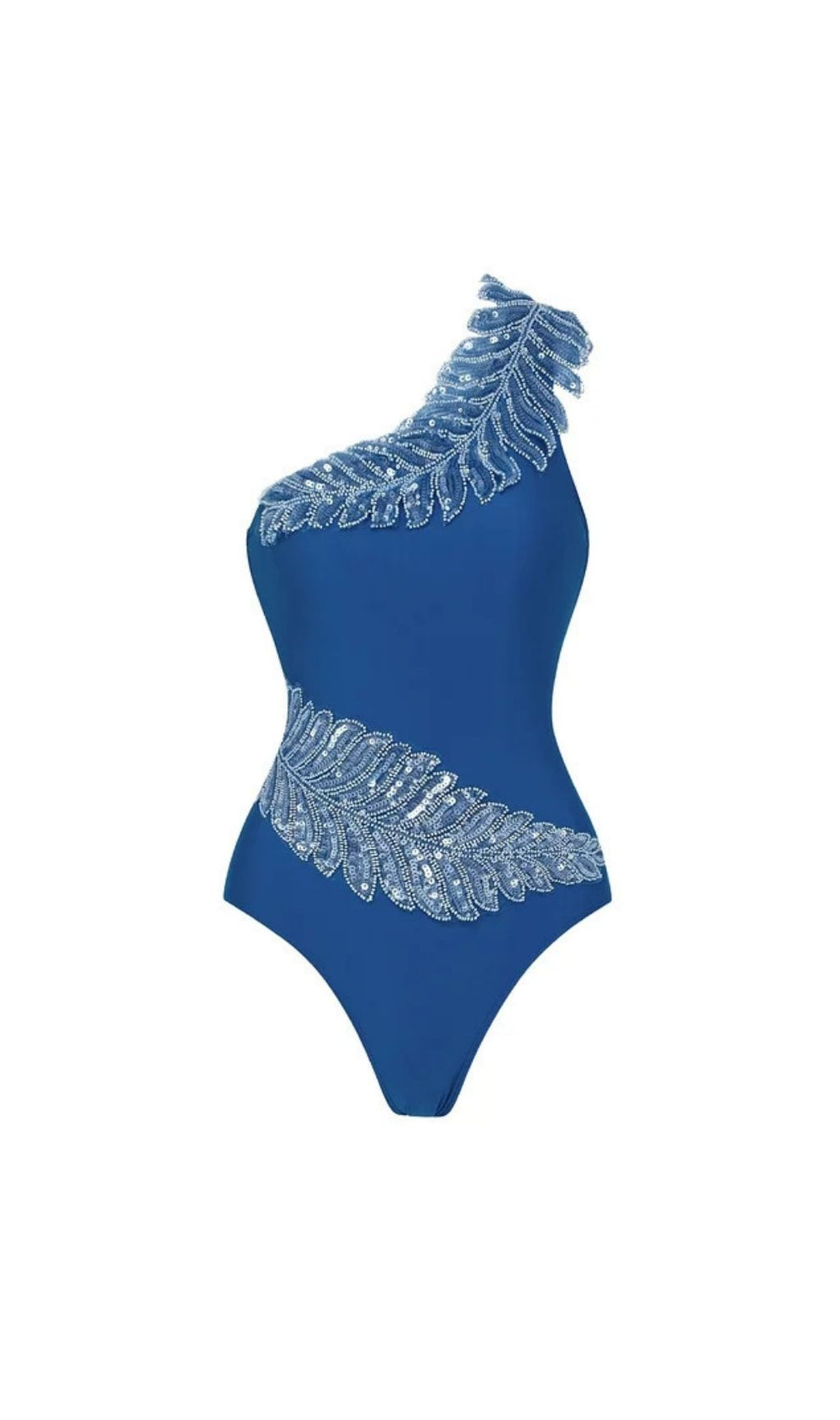 Kristian Blue Sequin One-Piece Swimsuit & Sarong