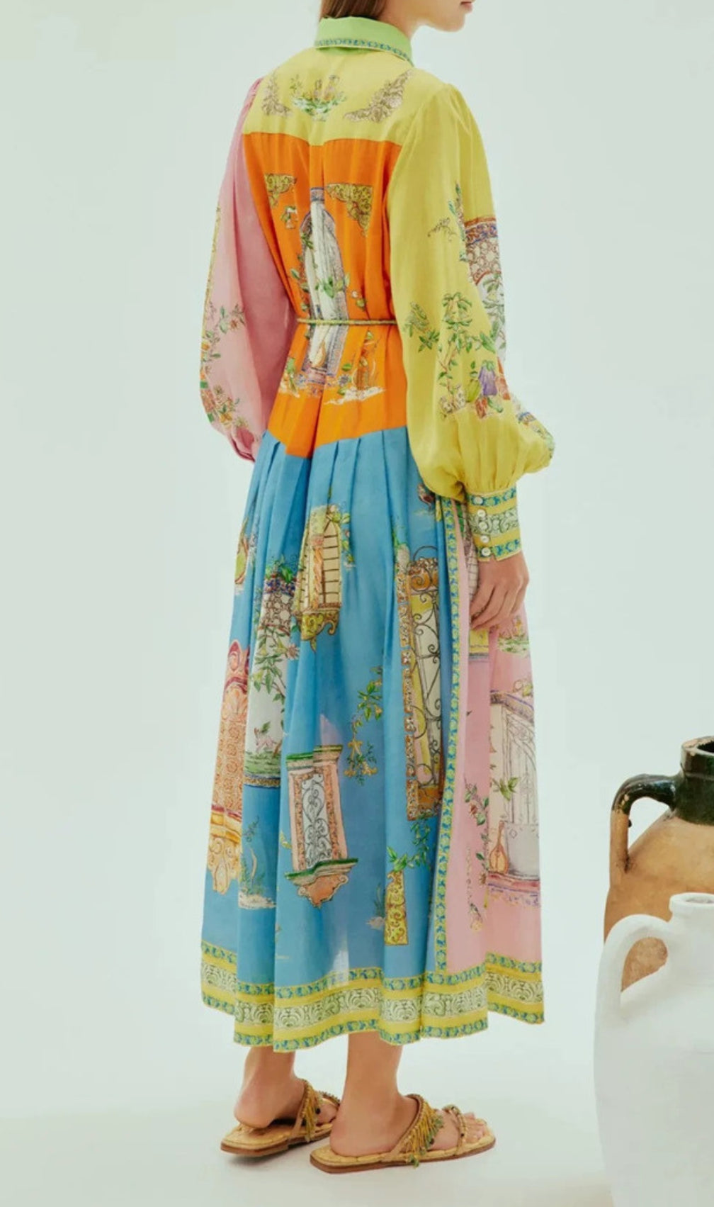 Elgin Printed Long Sleeve Midi Dress