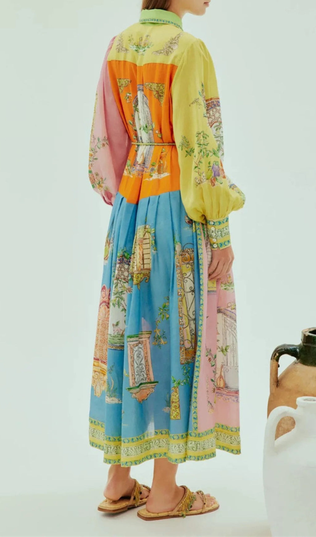 Elgin Printed Long Sleeve Midi Dress