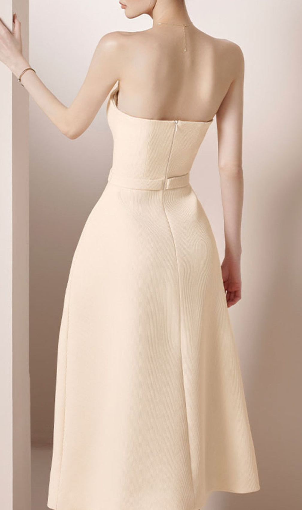 Aleah Strapless Belt Midi Dress