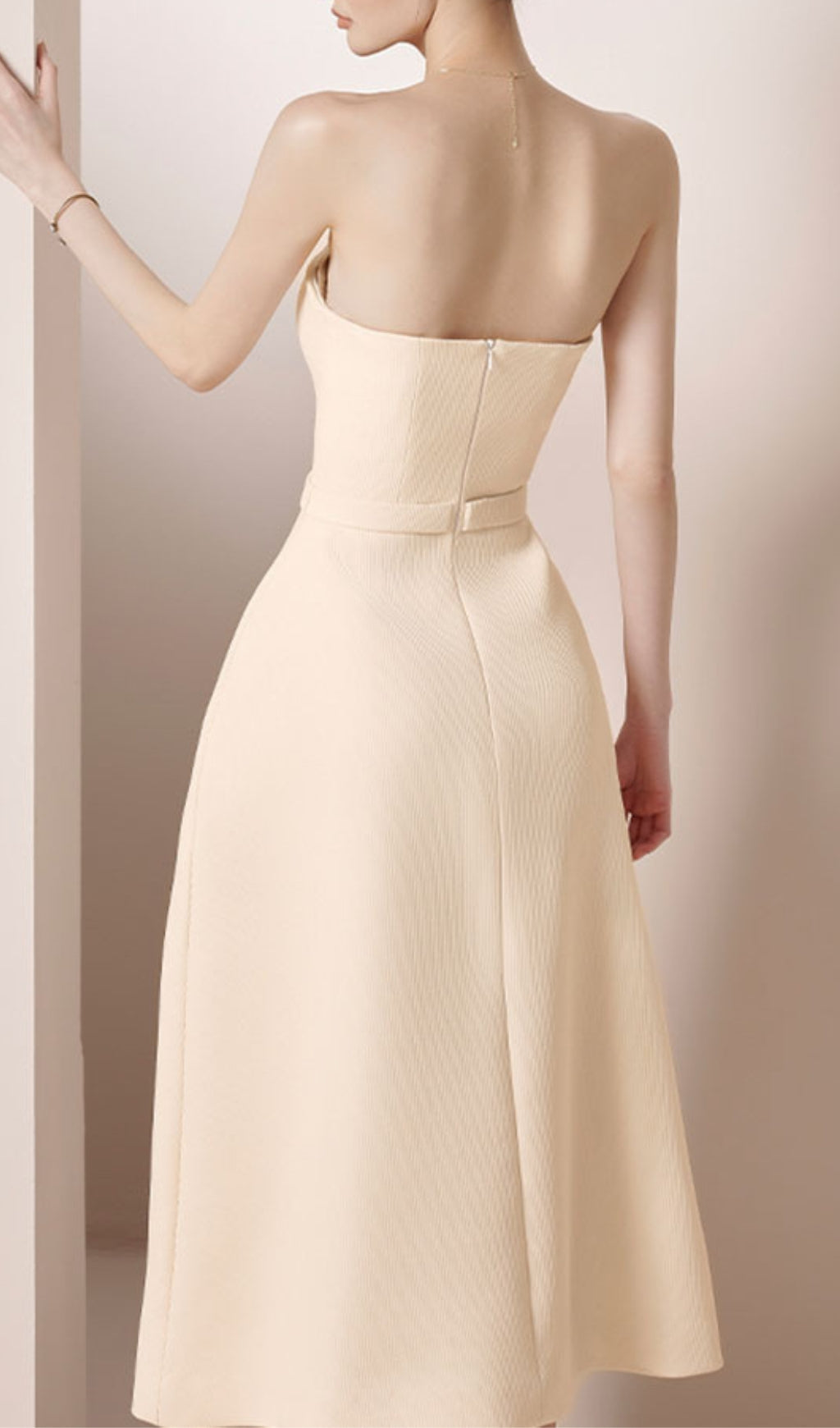 Aleah Strapless Belt Midi Dress
