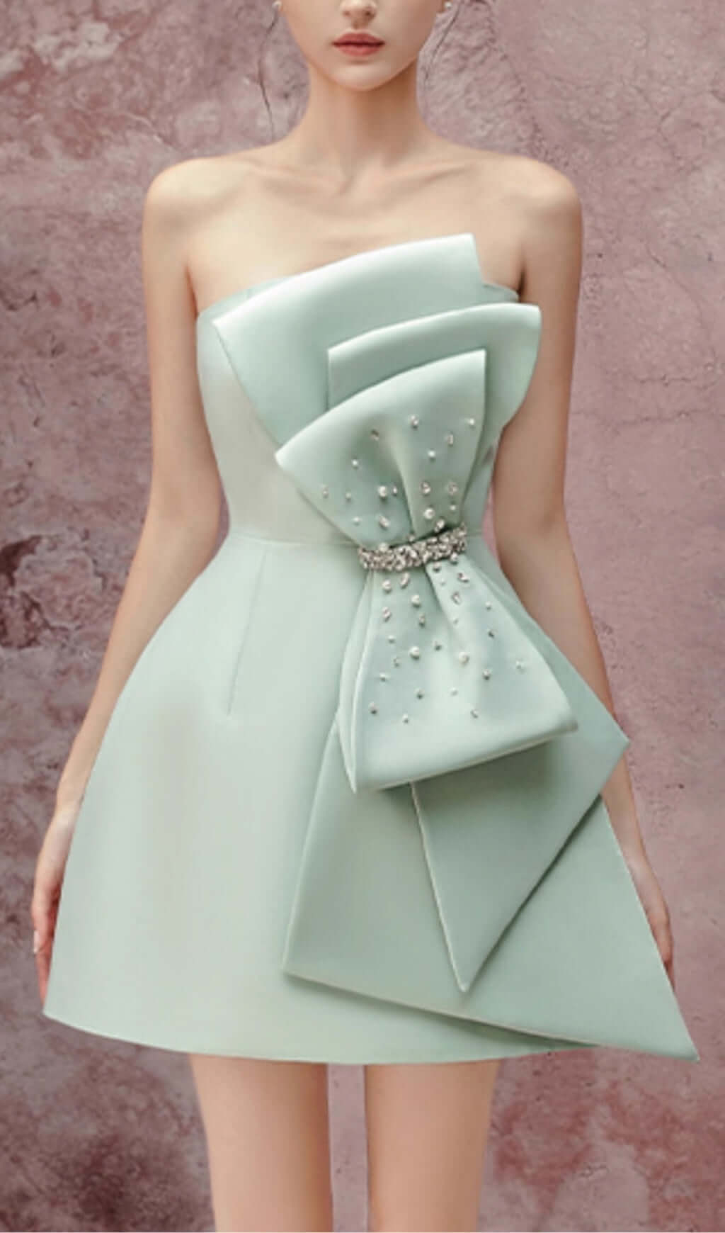 Arihi Mint Bow Mini Dress