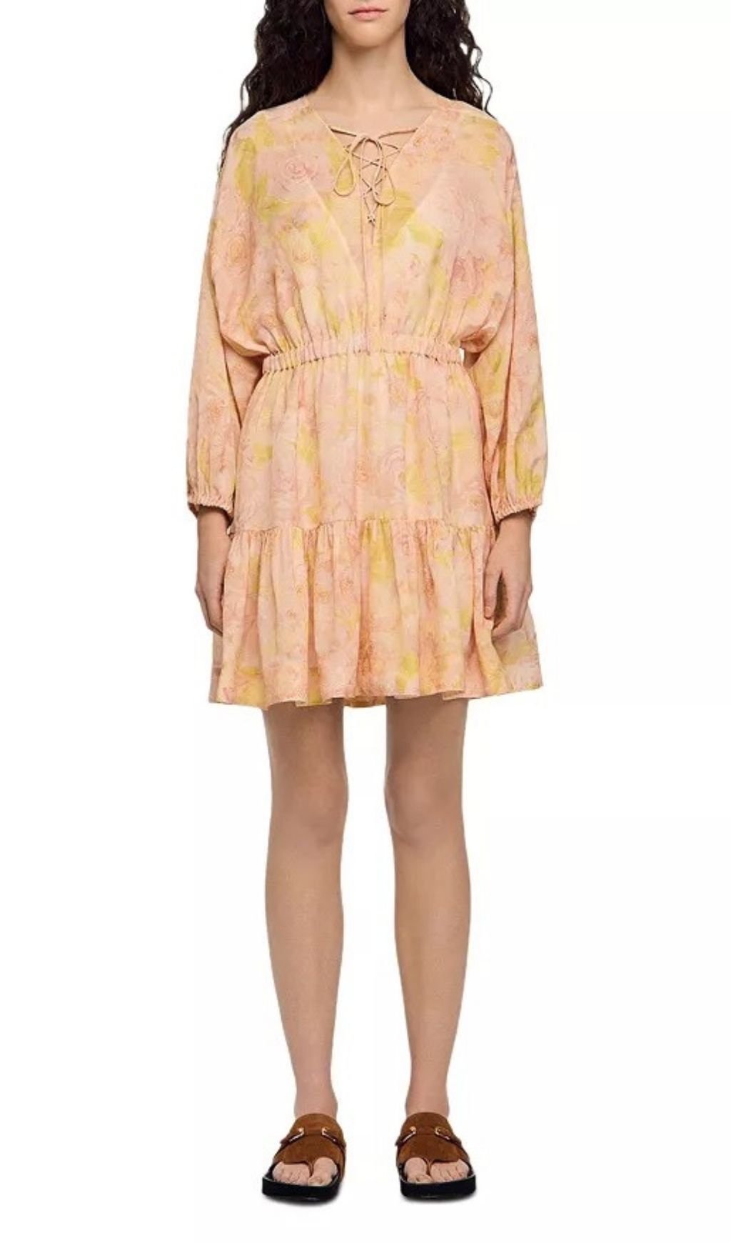 Boho Chic Floral Lace-Up Mini Dress | Effortless Summer Tiered Style for Women