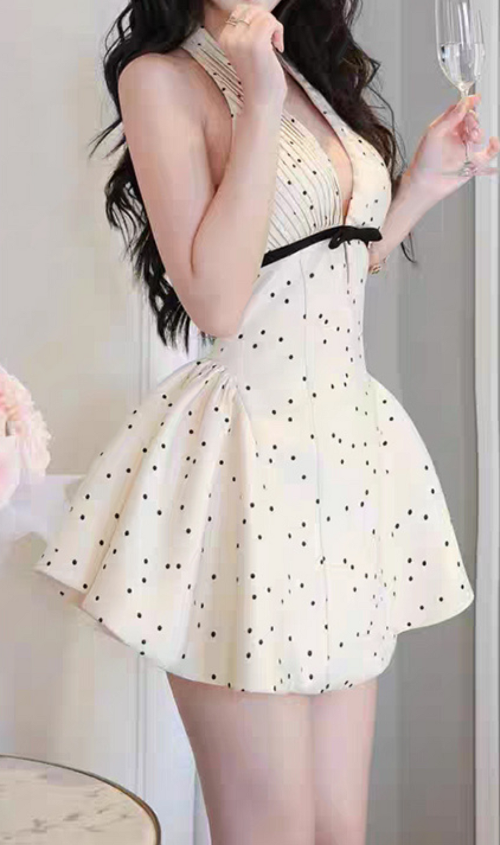 Gergana Halter V-Neck Mini Dress