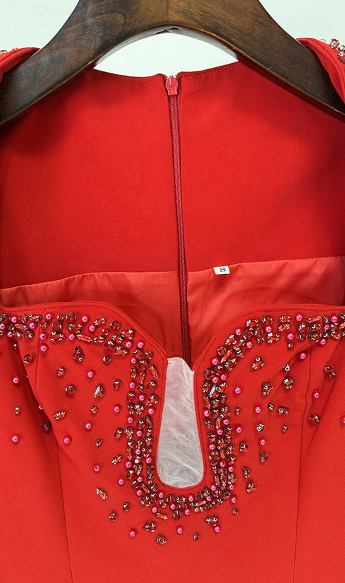 Fyra Diamante Long Sleeve Maxi Dress