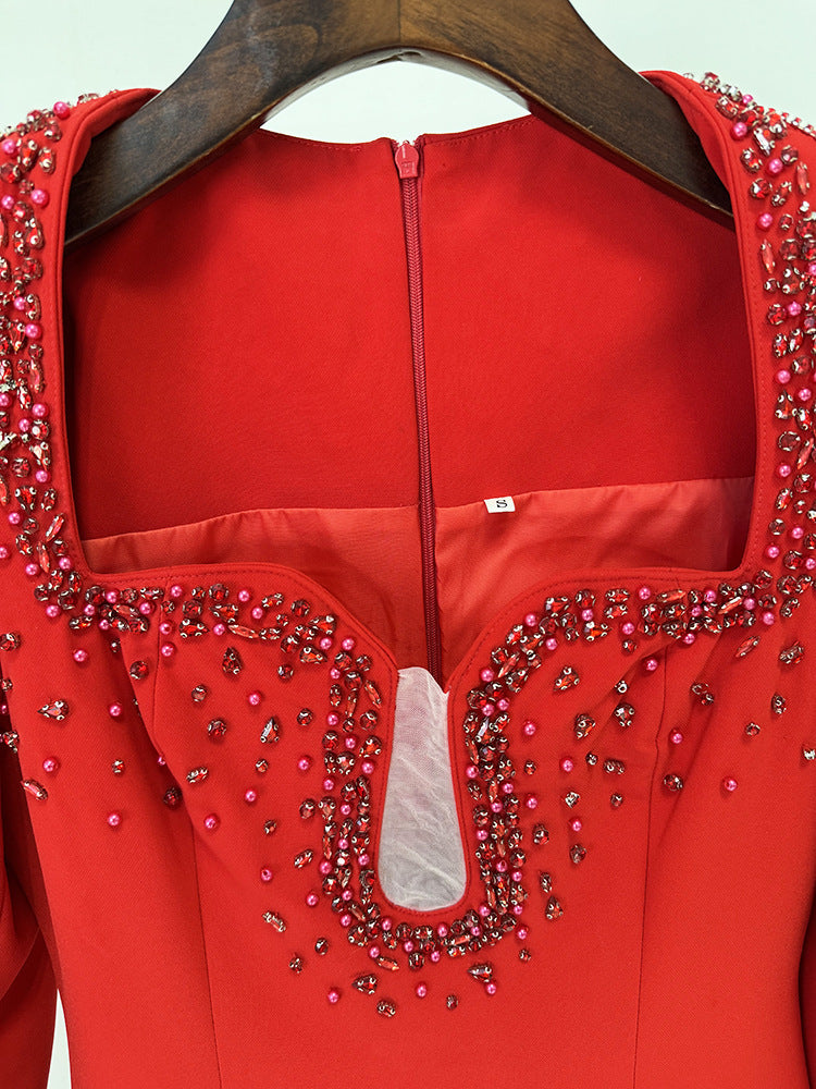 Fyra Diamante Long Sleeve Maxi Dress