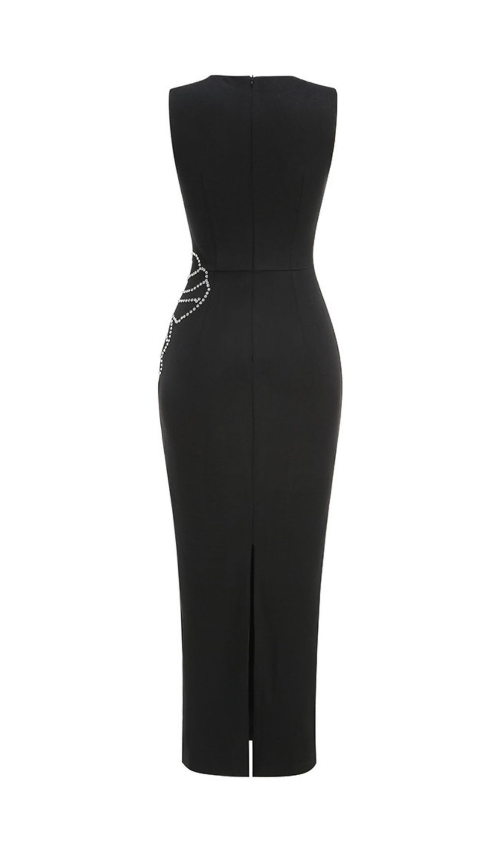 Keni Glamorous Black Sleeveless Diamante Floral Maxi Gown | Evening & Gala