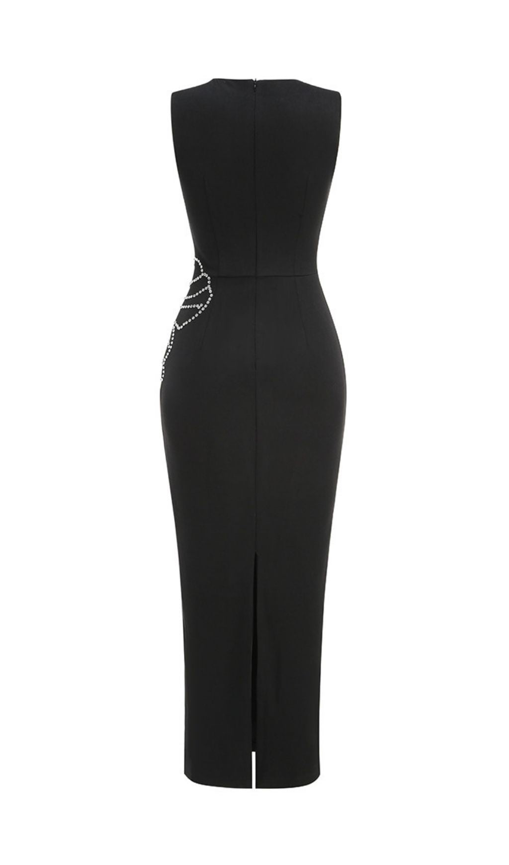 Keni Glamorous Black Sleeveless Diamante Floral Maxi Gown | Evening & Gala