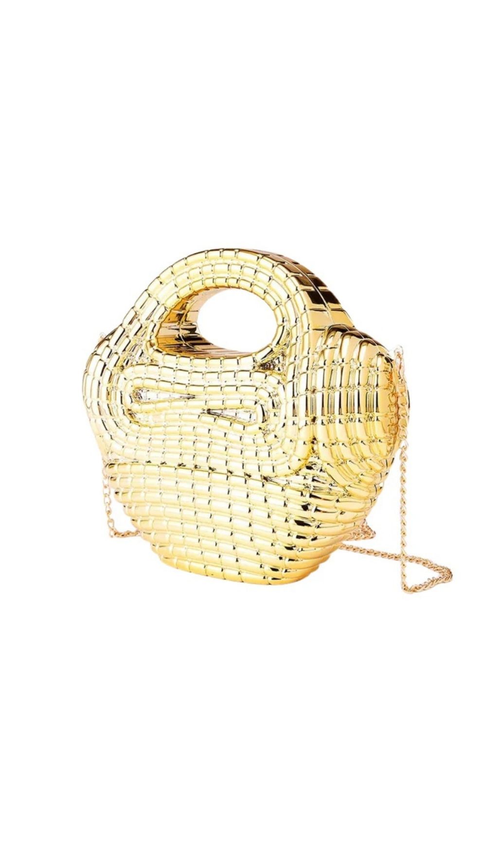 Raxelyn Gold Sculpted Grid Bag