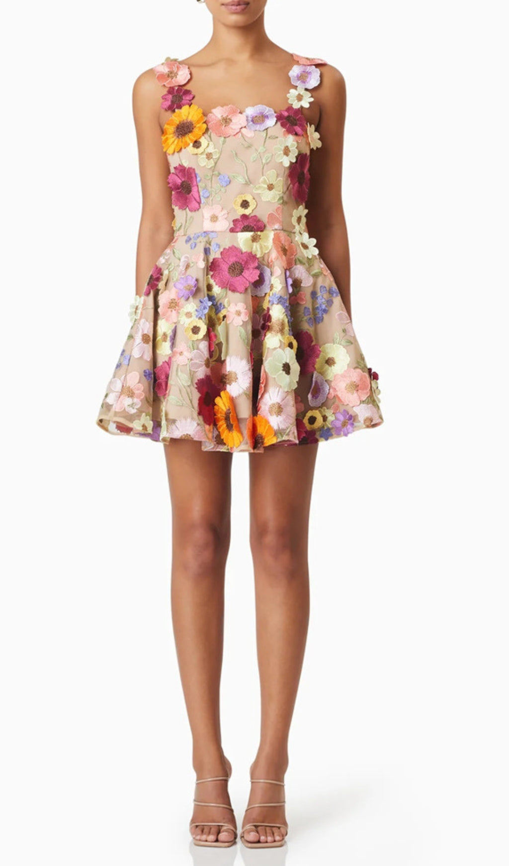 Deva Flower Embellished Mini Dress