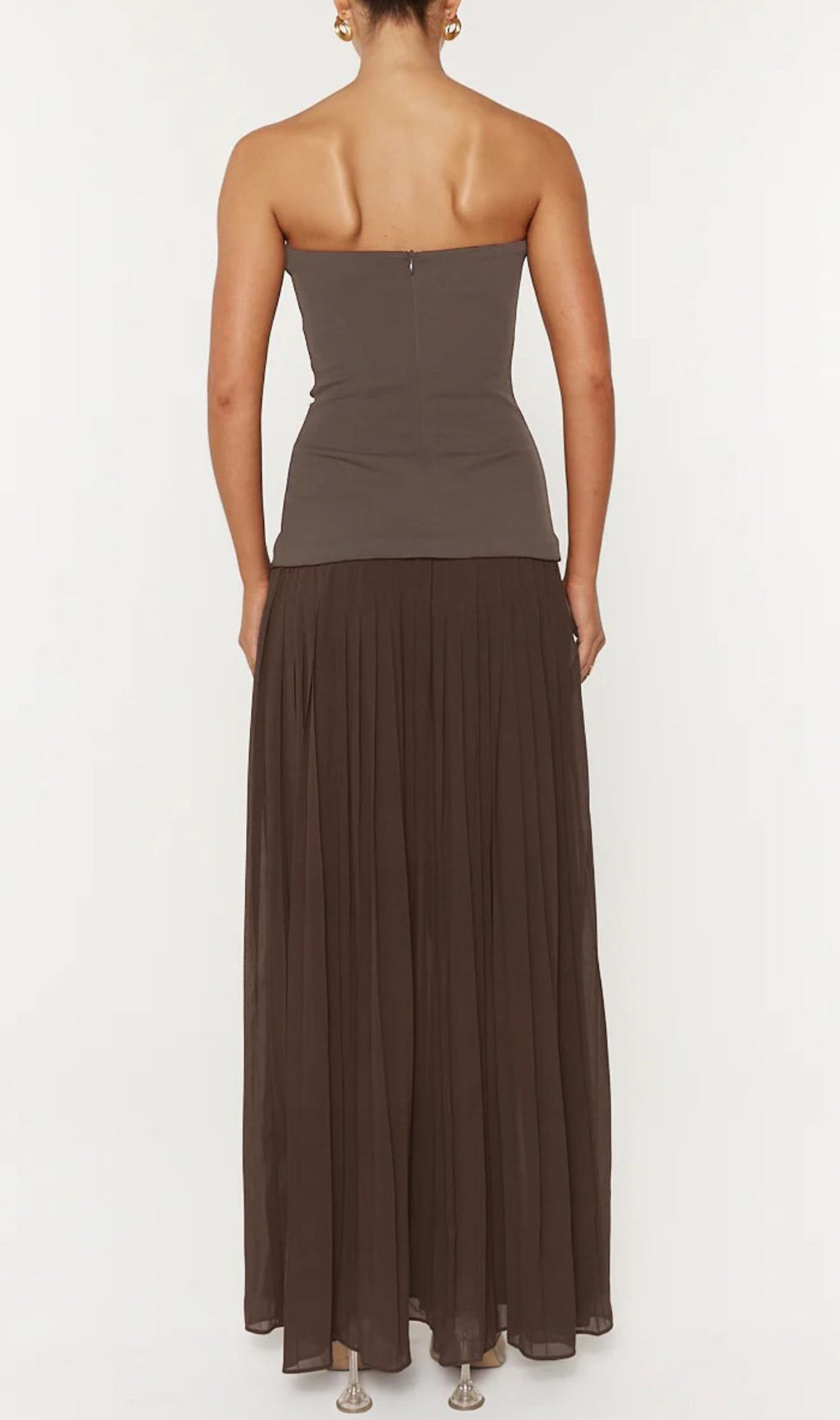 Isoke Strapless Maxi Dress with Contrast Sweetheart Neckline