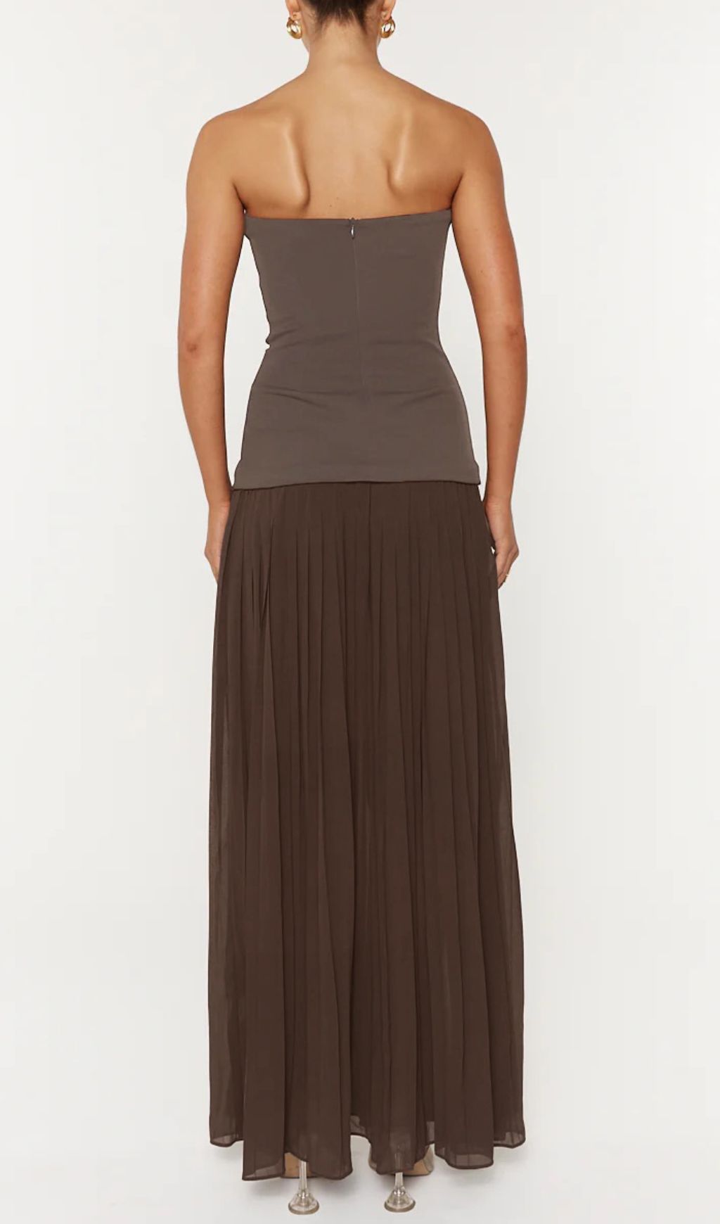 Isoke Strapless Maxi Dress with Contrast Sweetheart Neckline