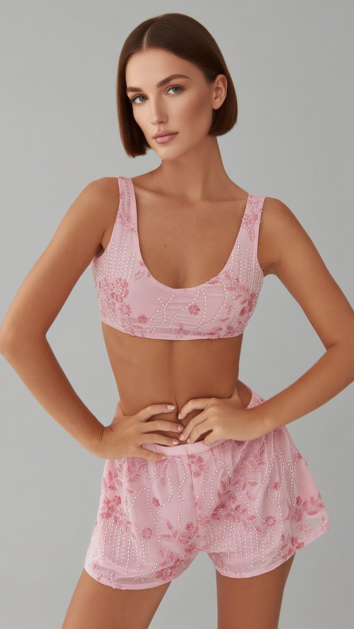 Mercer Sequin Bralette - Pink