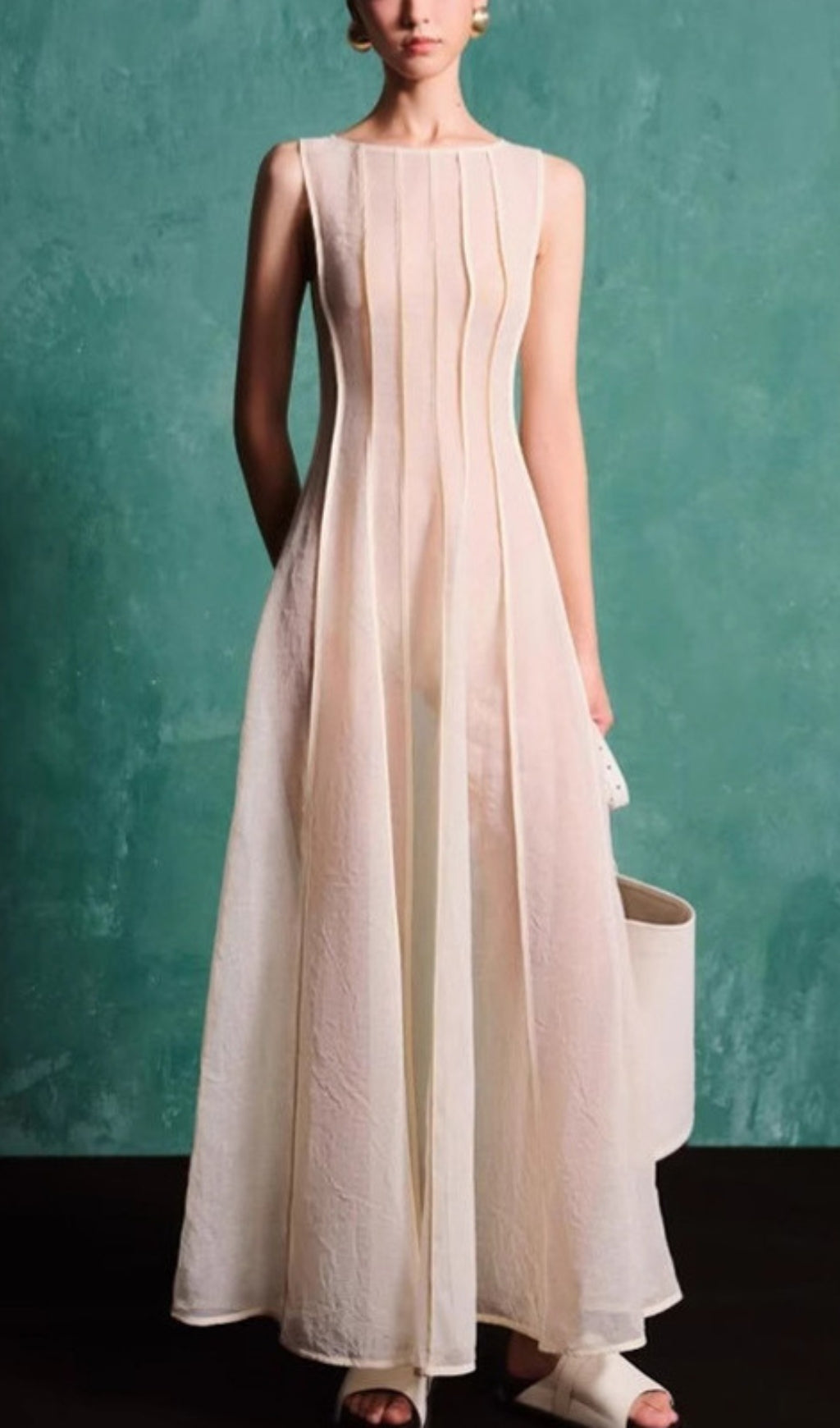 Elva Sleeveless Mesh Maxi Dress