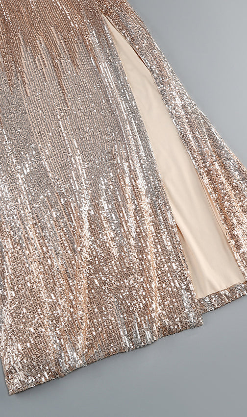 Jaffar Dazzling Strapless Sequin Maxi Dress - Red Carpet Glamour