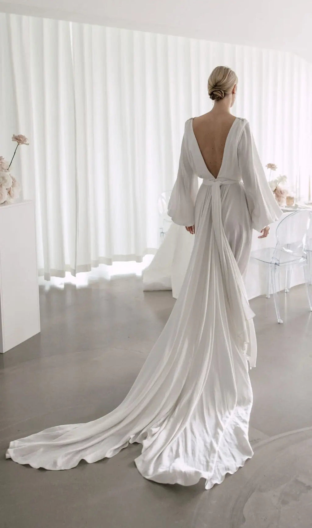 Slippery Maxi Dress In White