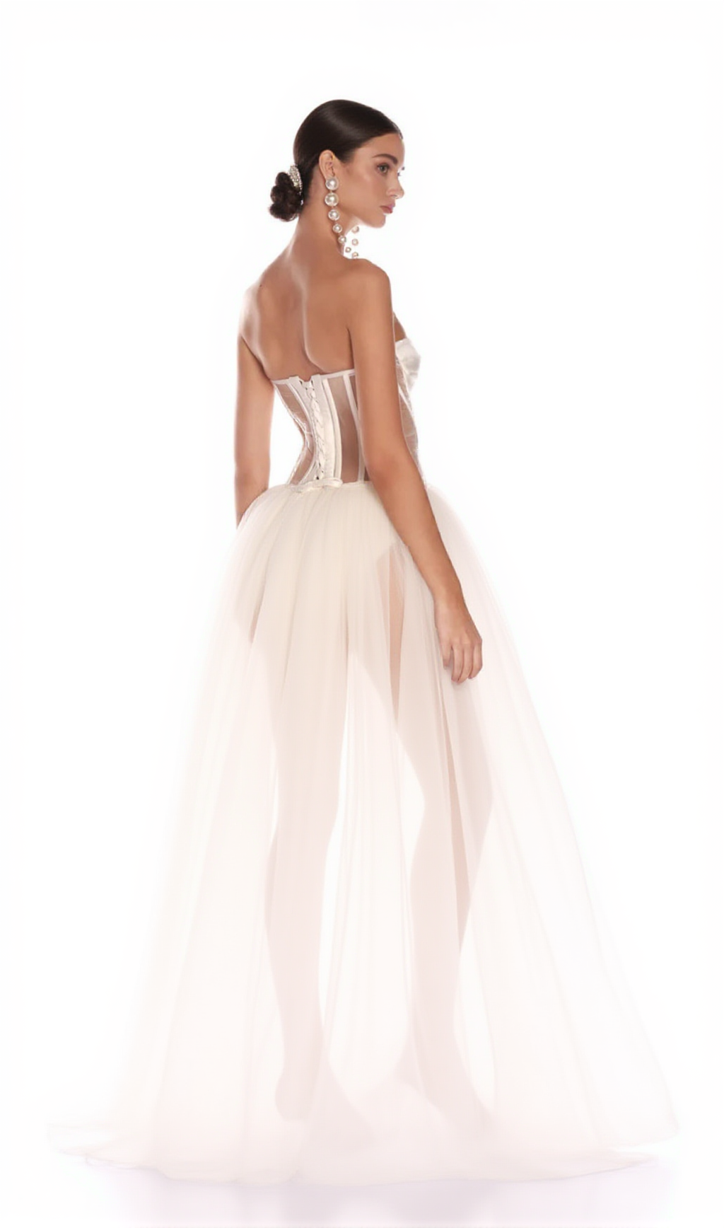ODILE STRAPLESS GOWN IN WHITE
