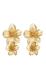 METAL DOUBLE FLOWER EARRINGS