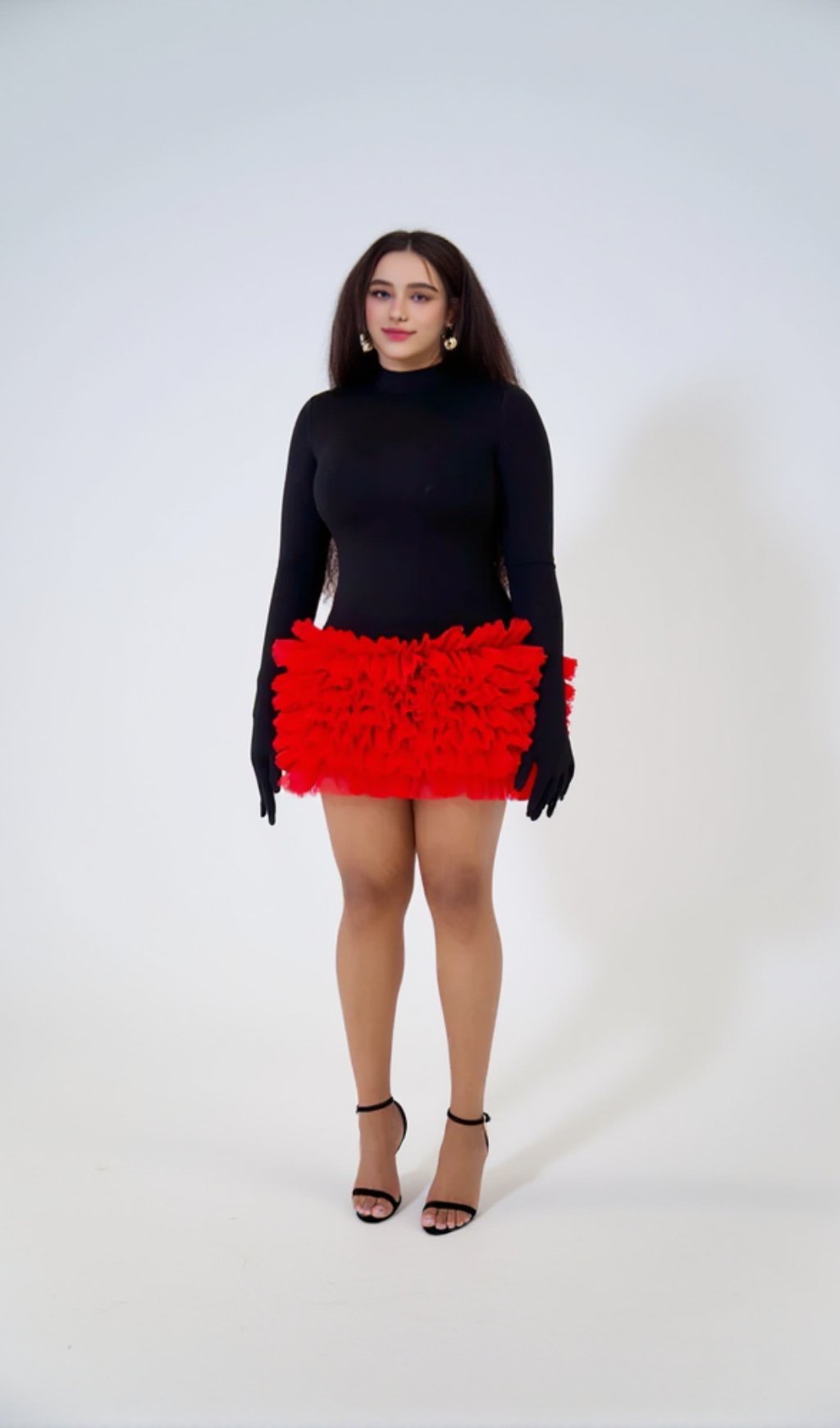 colorblock long sleeve lace mini dress