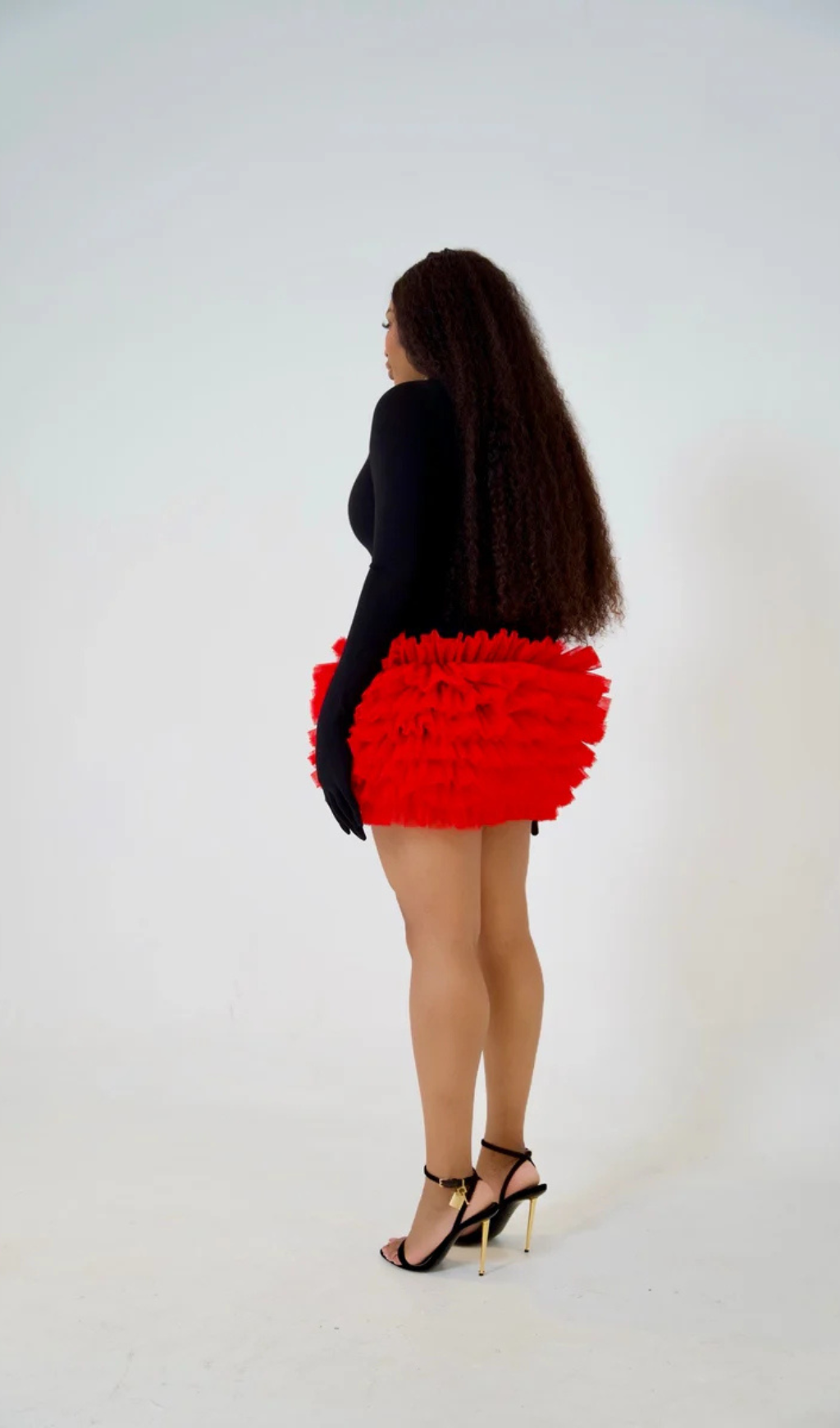 colorblock long sleeve lace mini dress