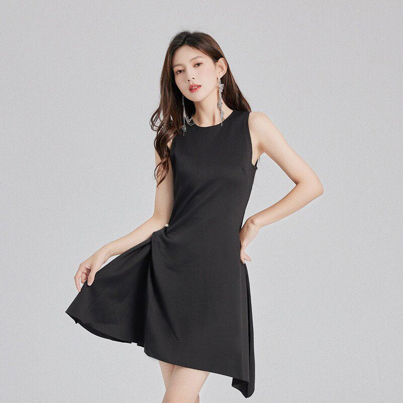 Frederica  Designer-Style Irregular, Waist-Cinching, Pleated Cocktail mini Dress