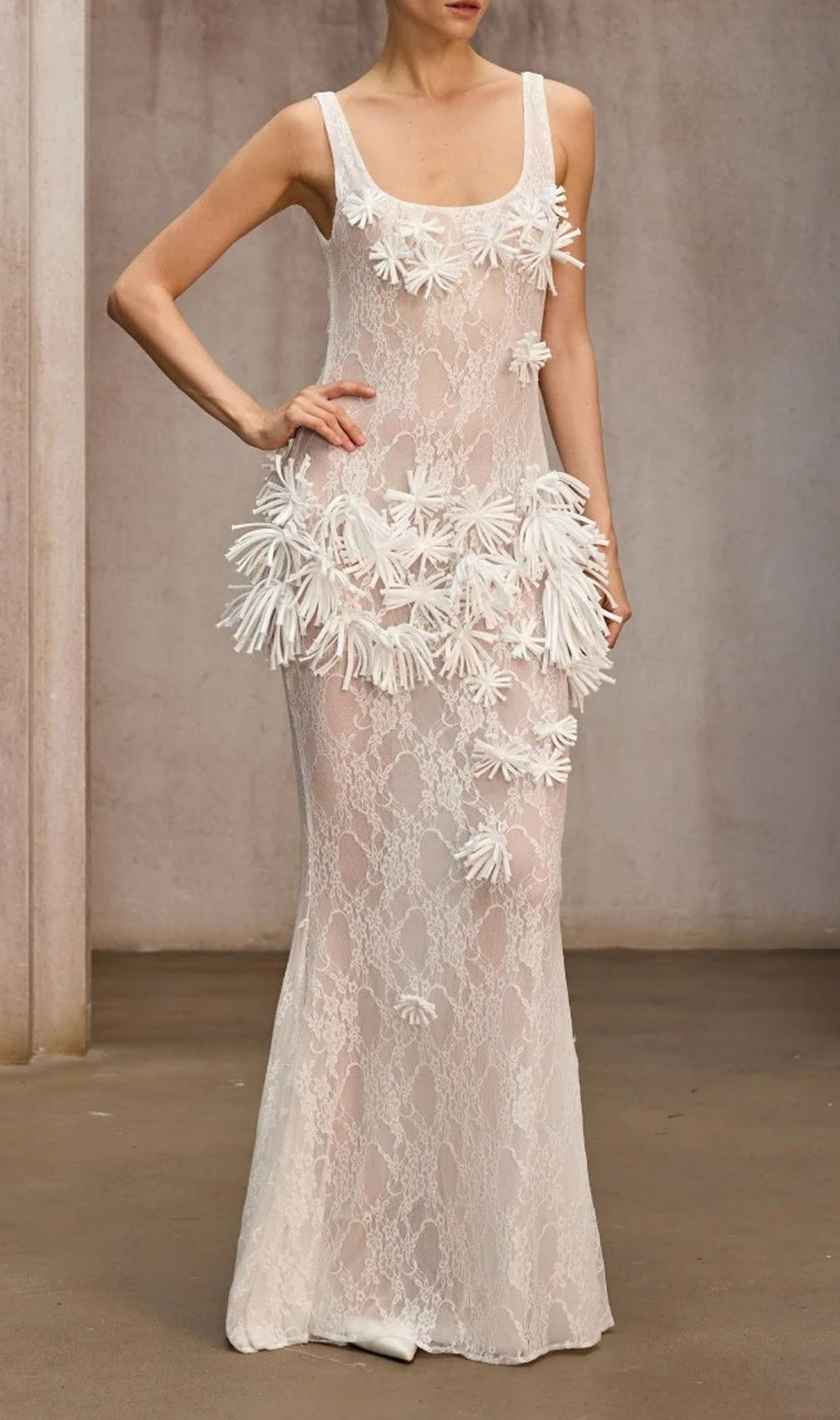 Dorielle Dreamy 3D Floral Lace Maxi Dress
