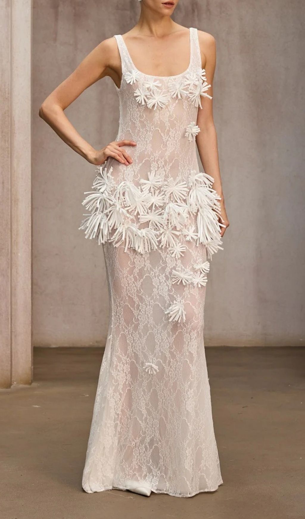 Dorielle Dreamy 3D Floral Lace Maxi Dress