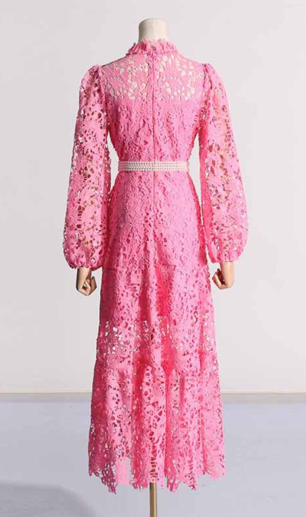 Tara Lace Embroidered Long Sleeve Midi Dress