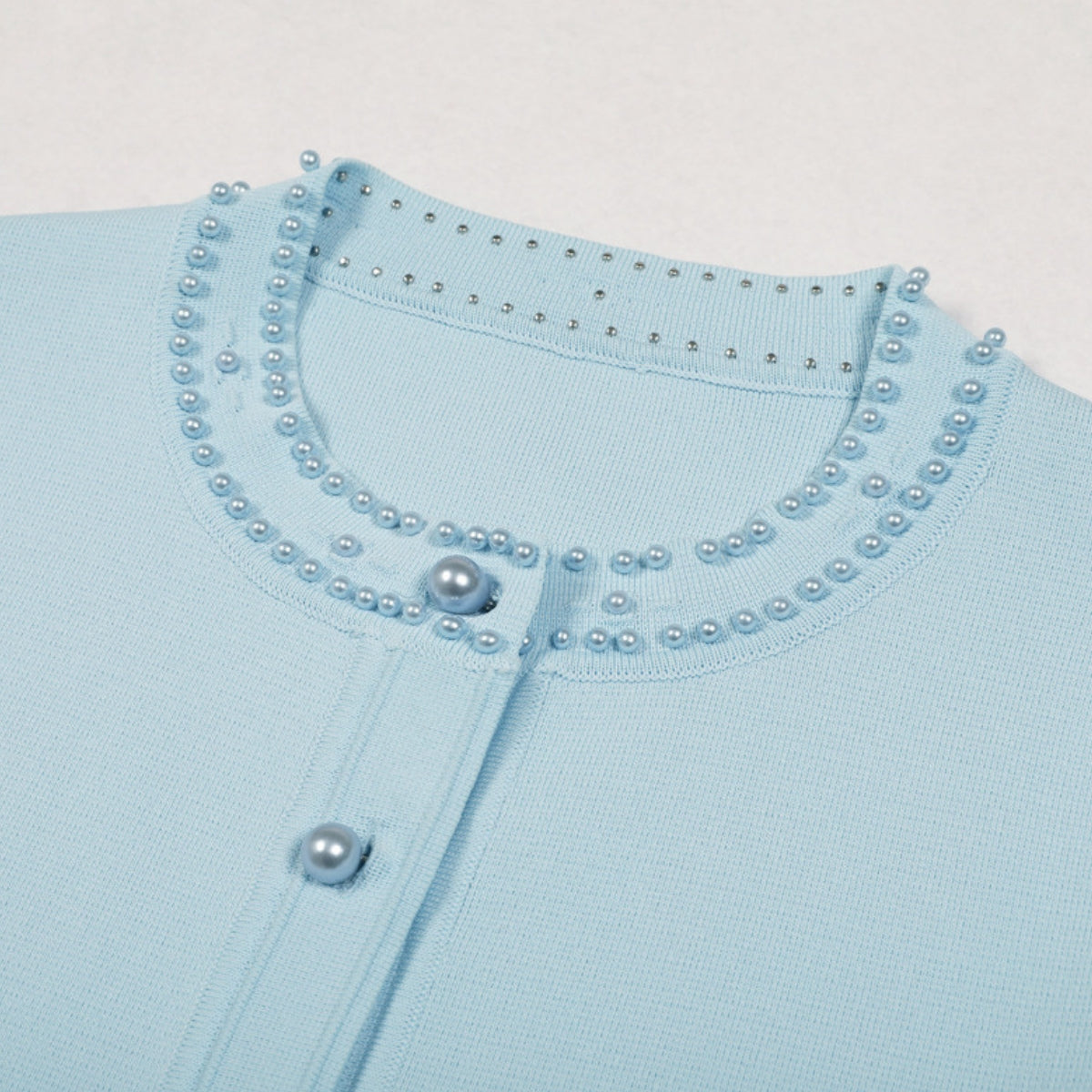 Edie Blue Bead Midi Dress & Cardigan