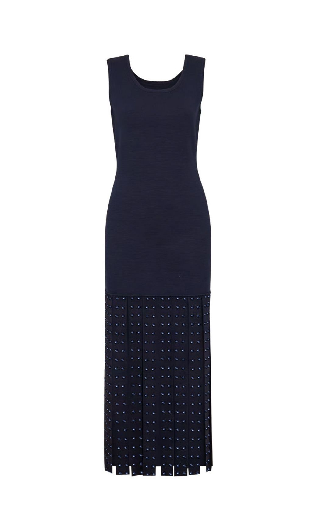Kilikina Navy Blue Sleeveless Diamante Knit Midi Dress
