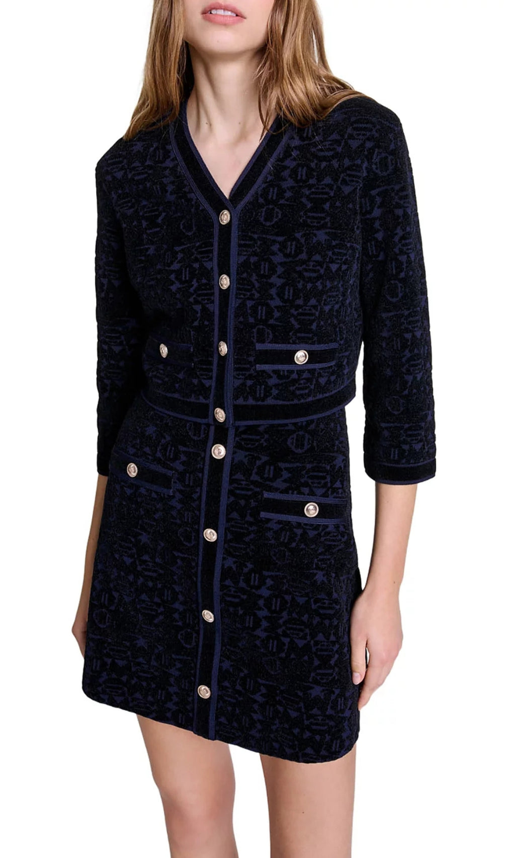 Reverie Velvet Knit 2-In-1 Cardigan & Dress Set