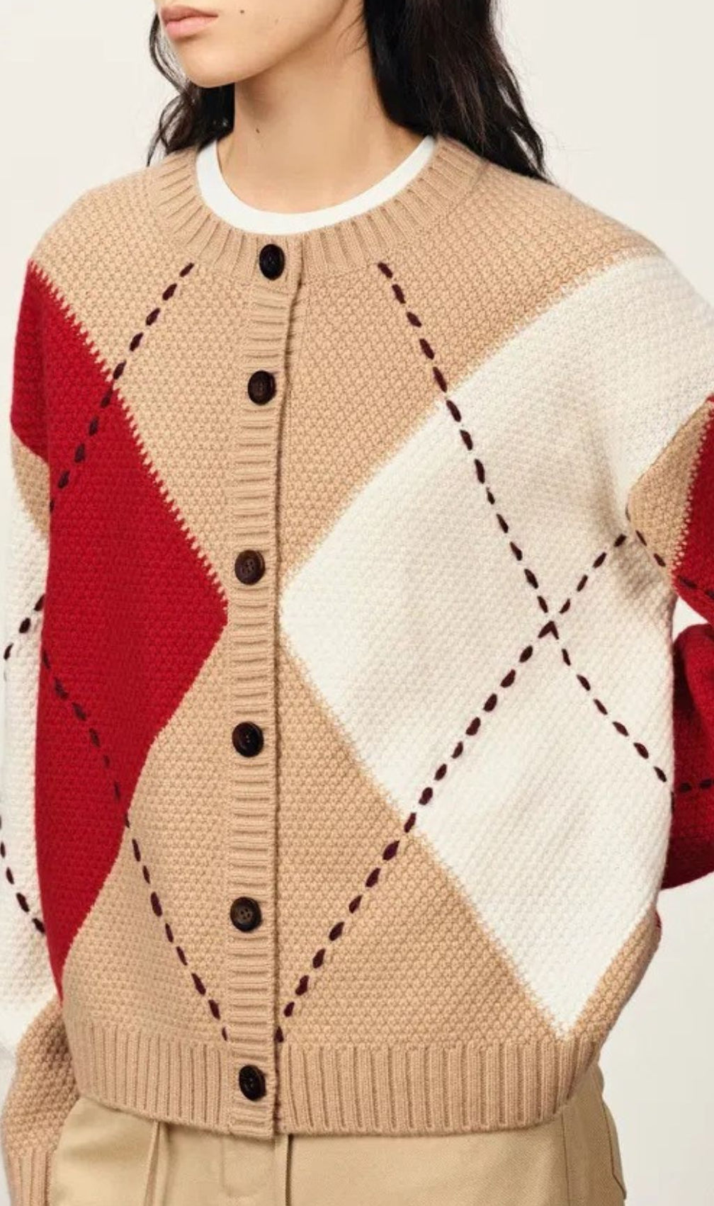 Juno Chic Color-Block Knit Cardigan for Women – Cozy Statement Sweater