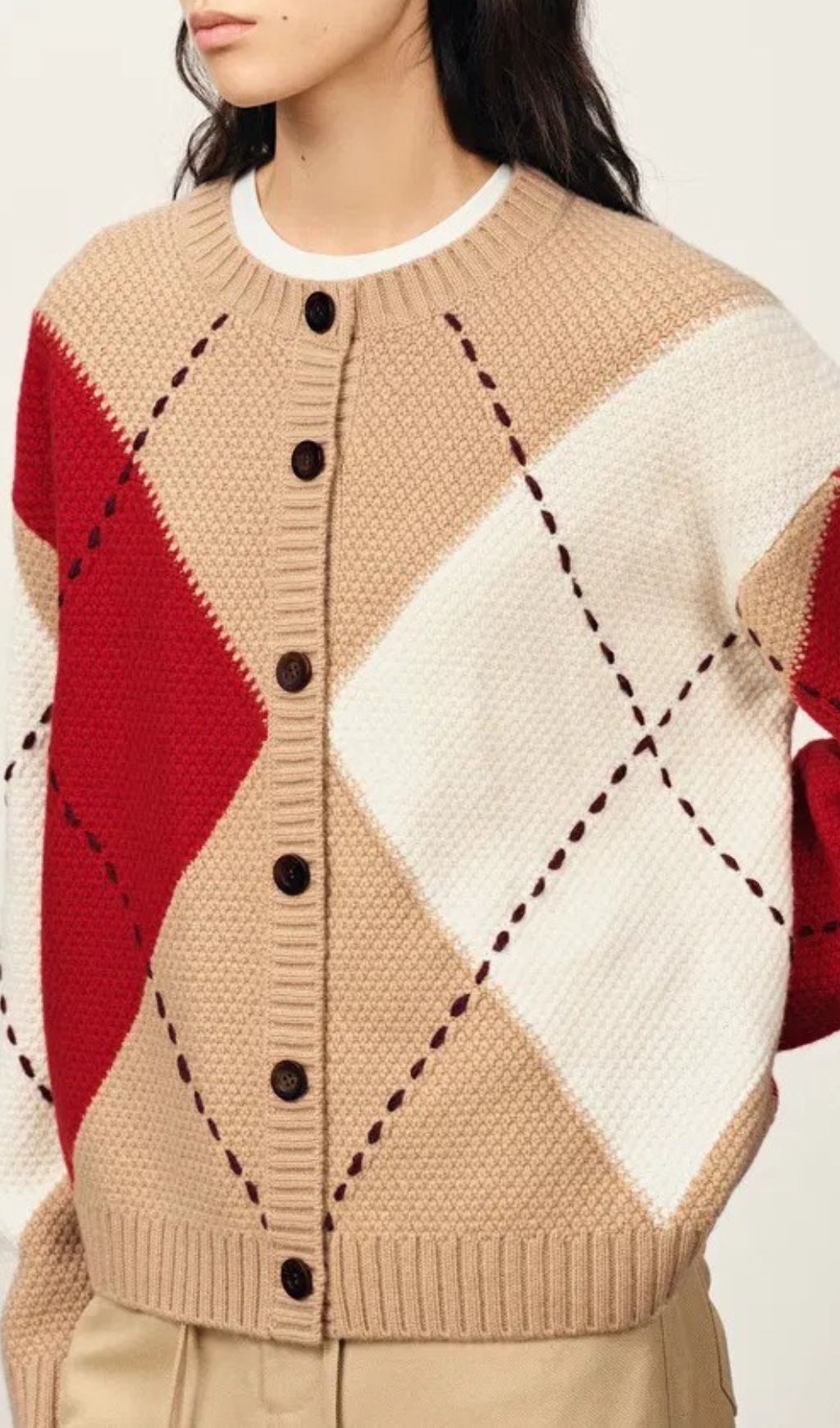 Juno Chic Color-Block Knit Cardigan for Women – Cozy Statement Sweater