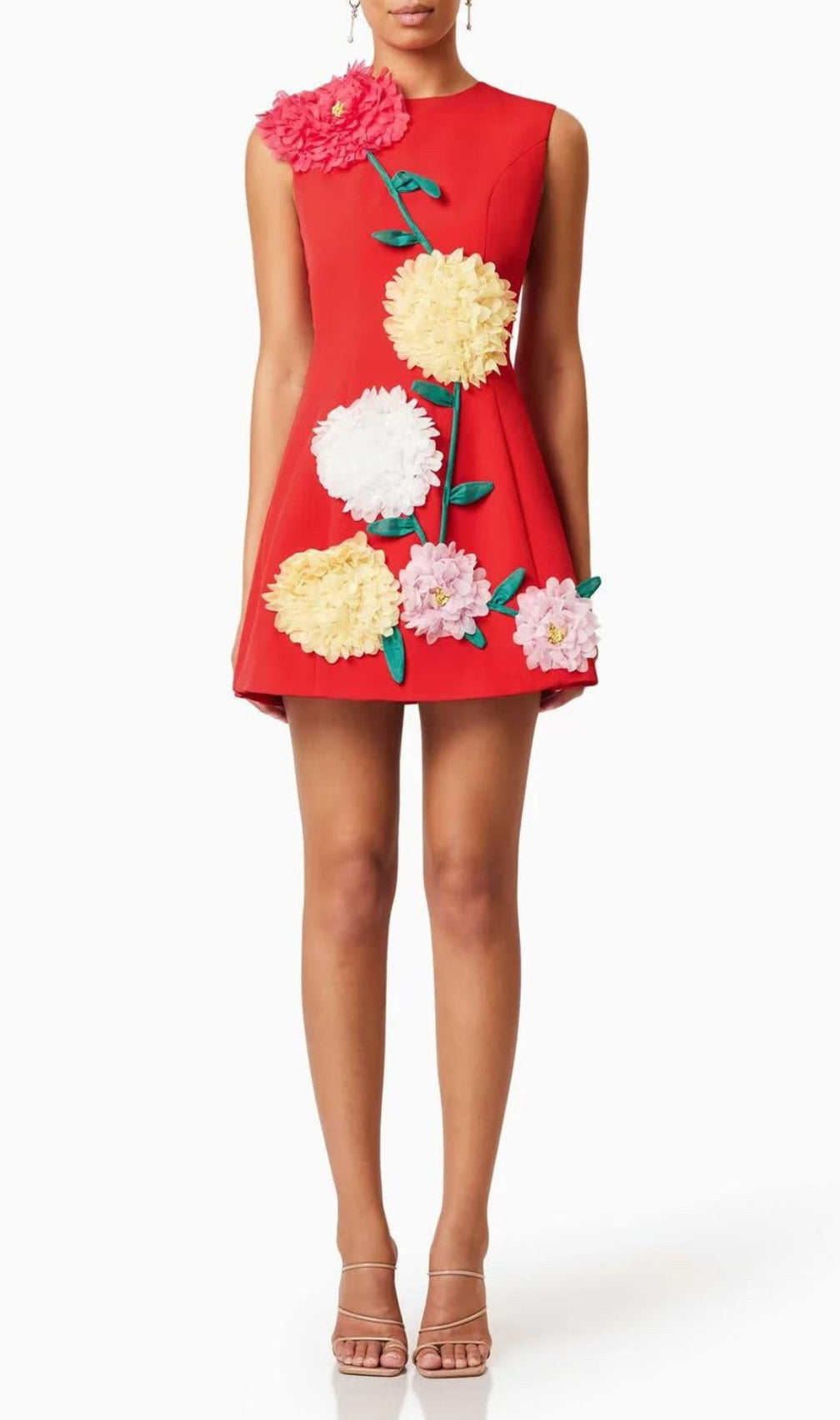 Erica Red Flower Mini Dress