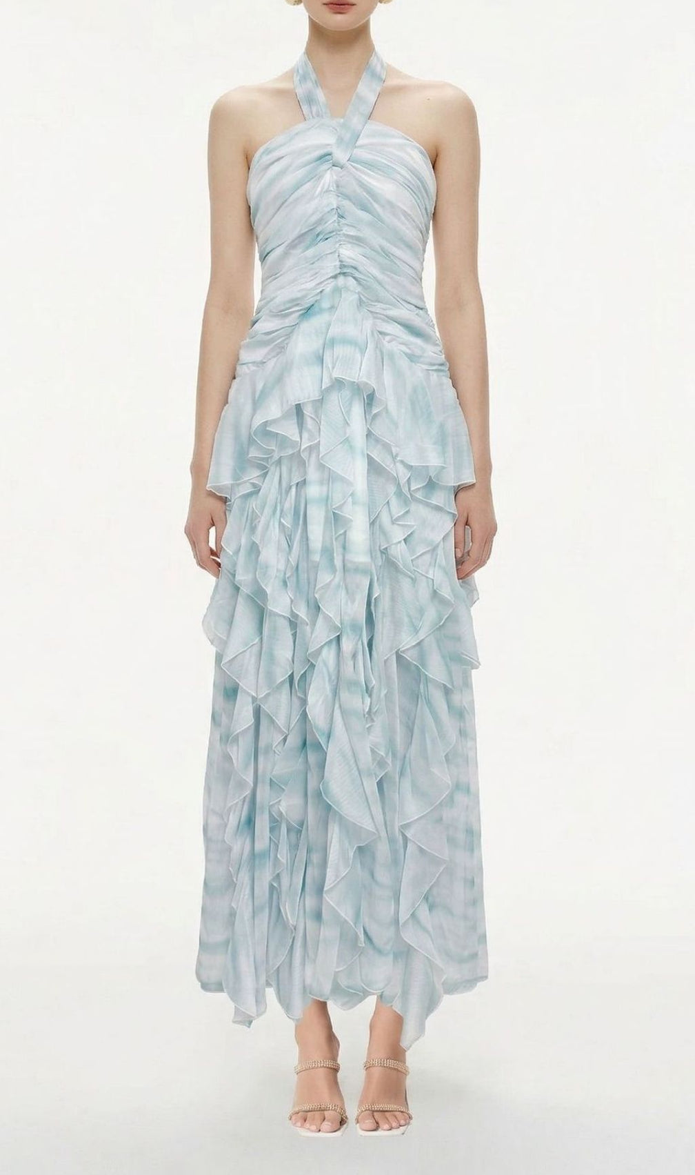 Kaylee Halter Ruffle Maxi Dress | Ethereal Flow for Beach Weddings & Summer Soirées