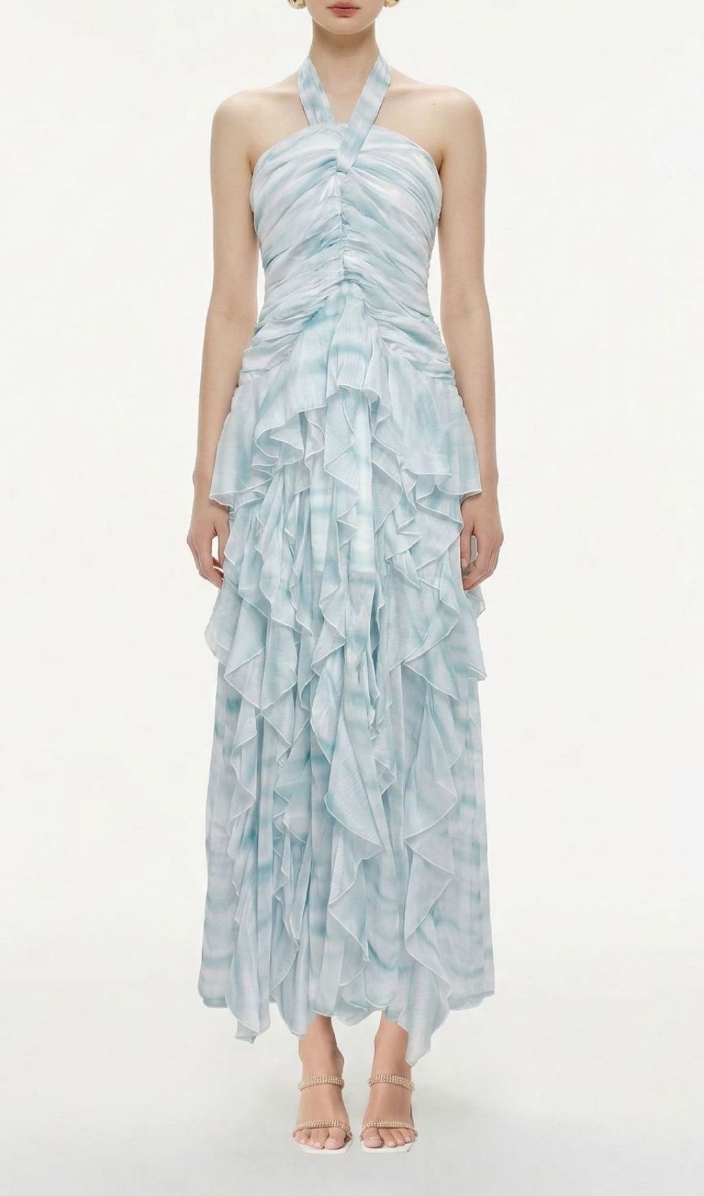 Kaylee Halter Ruffle Maxi Dress | Ethereal Flow for Beach Weddings & Summer Soirées