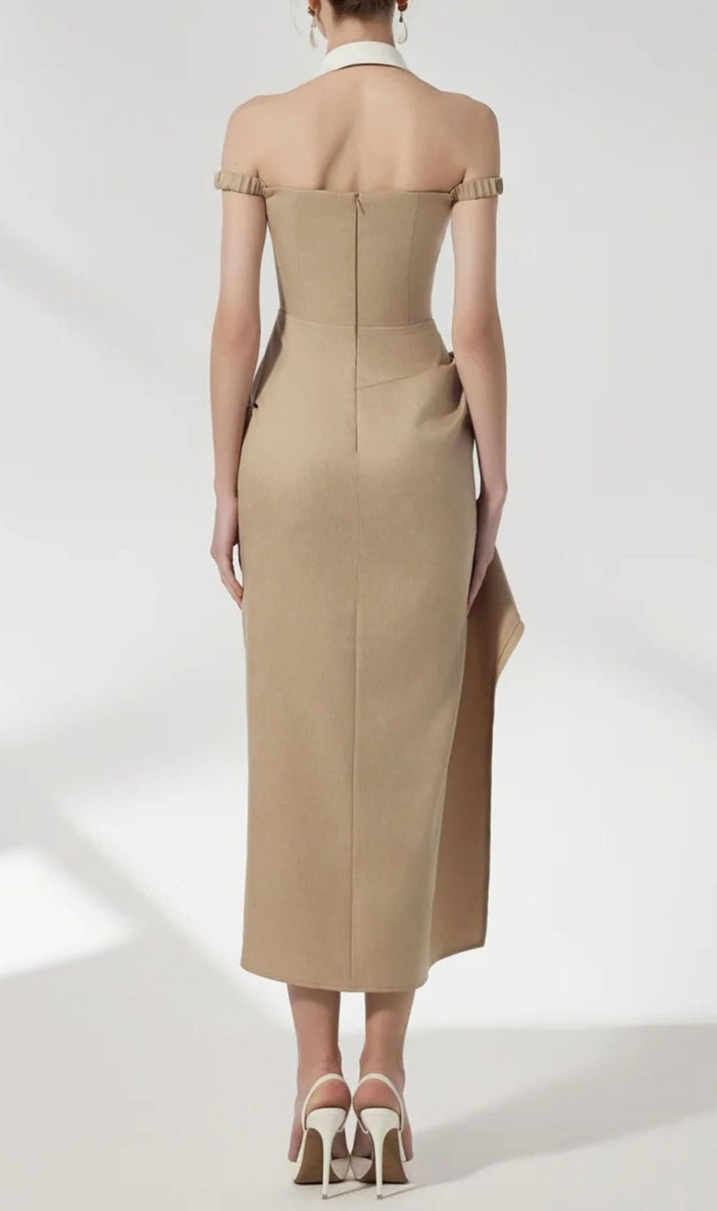 Foley Halter Irregular Midi Dress