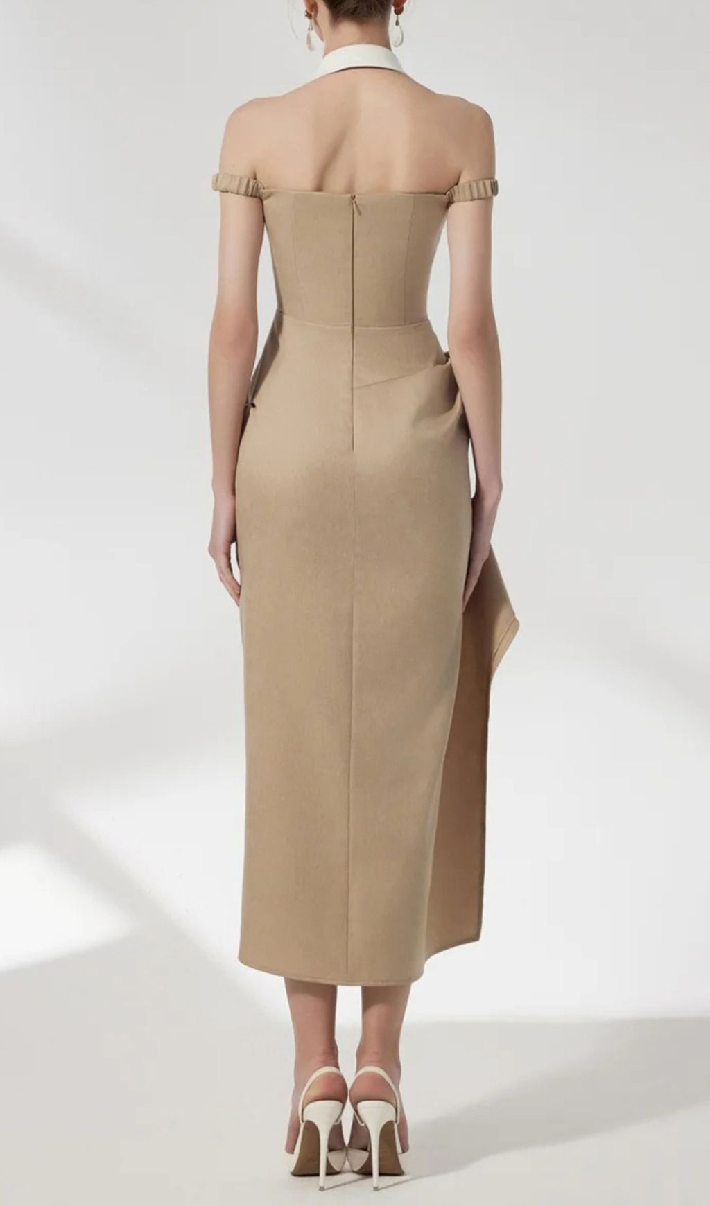 Foley Halter Irregular Midi Dress