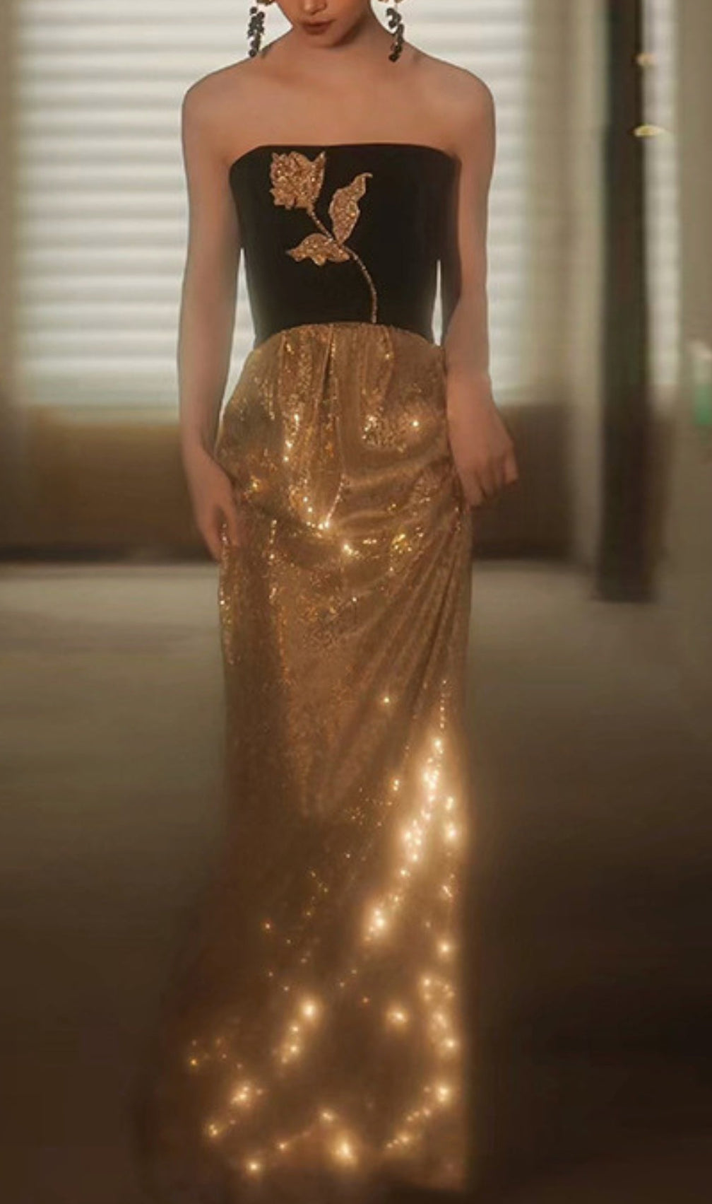 Aiyanna Sequin Flower Maxi Dress