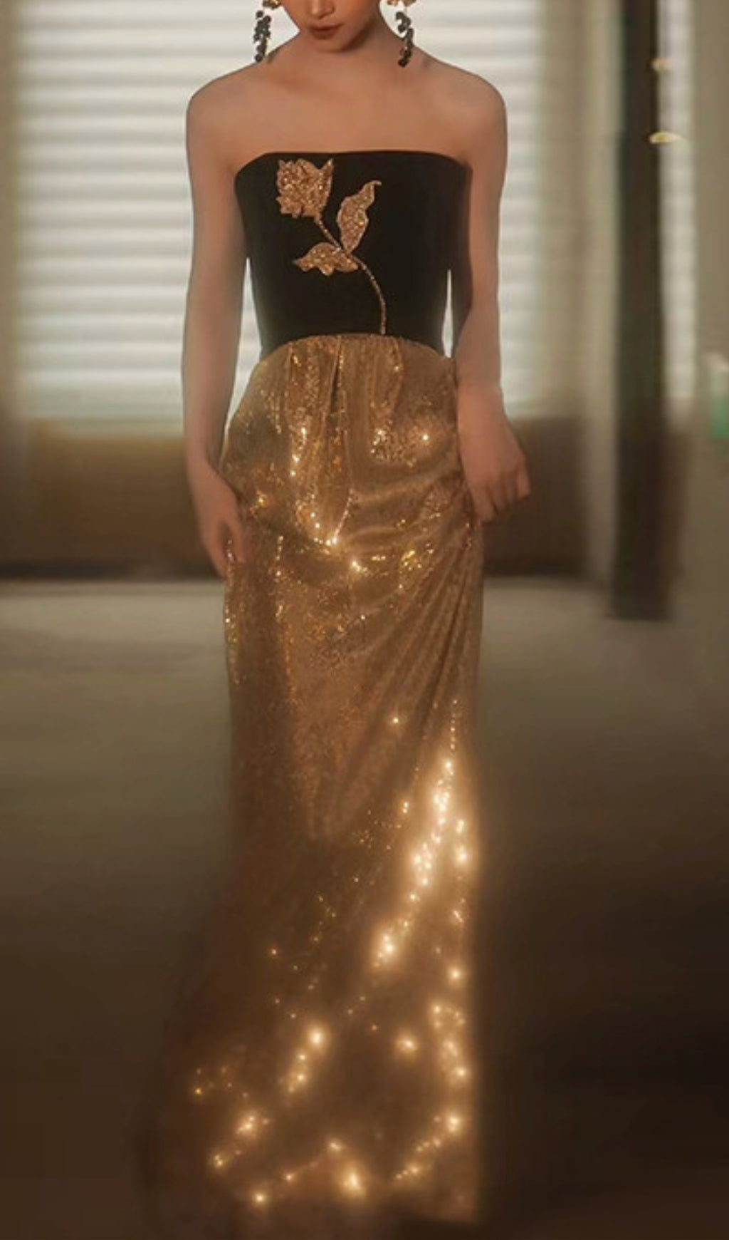 Aiyanna Sequin Flower Maxi Dress